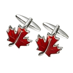 Canada Red Maple Leaf Steel Cufflinks Canada Red Maple Leaf Steel Cufflinks